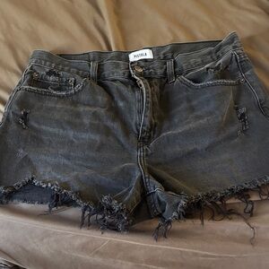 Pistola Women's Dark Gray Distressed Jean Shorts